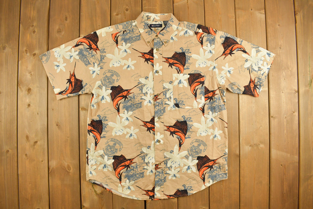 Vintage 1990s Puritan Fishing Swordfish Button Up Shirt