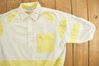 Vintage 1980s Palmland Womens Colour Block Quarter Button Polo Shirt