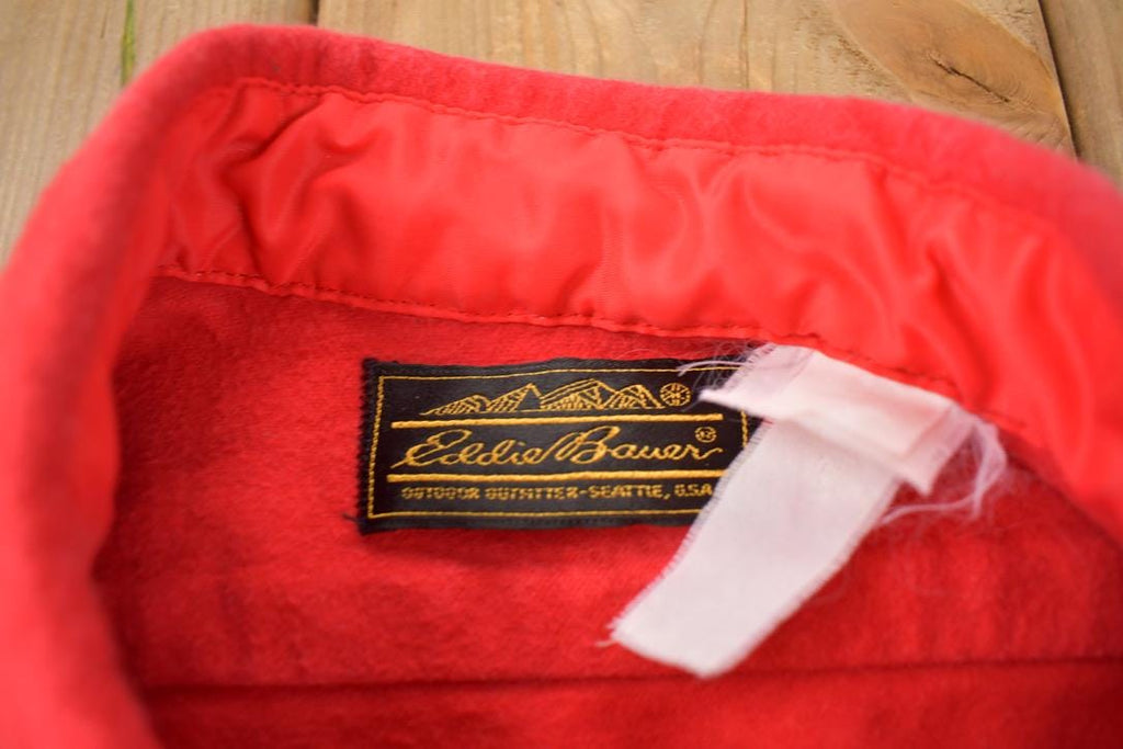 Vintage 1990s Eddie Bauer Red Button Up Flannel Shirt