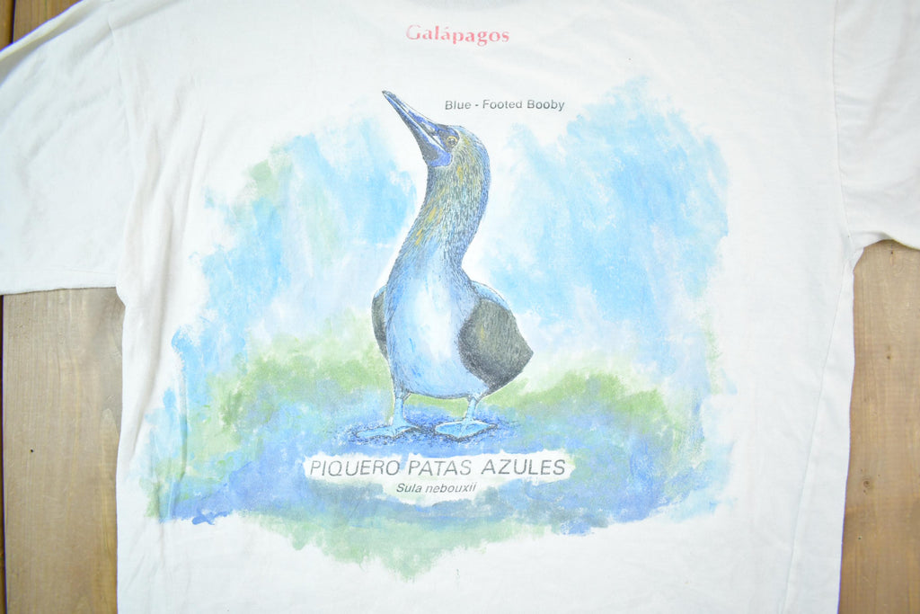 Vintage 1990s Galapagos Island Blue Footed Bobby Souvenir T-Shirt