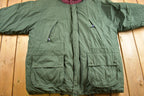 Vintage 1990s Nautica Puffer Jacket Size XL / Embroidered / Parka Jacket / Streetwear / Earth Tones