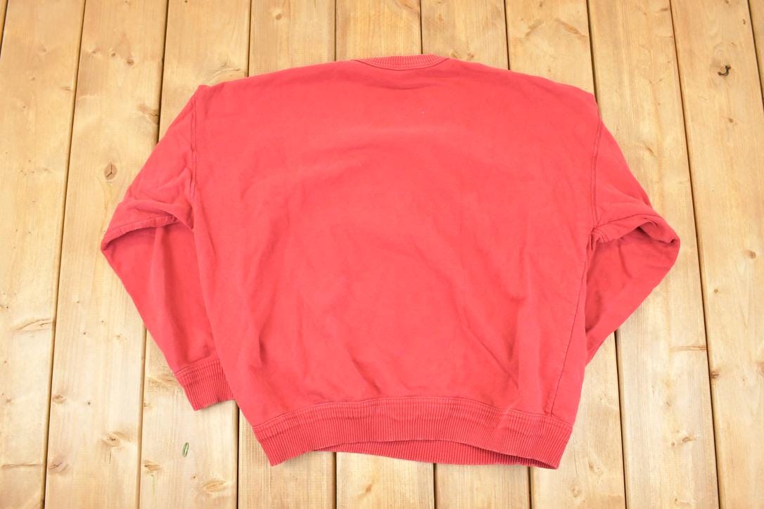 Vintage 1990s Don't Wanna Embroidered Funny Face Crewneck Sweatshirt Mens L / Made In USA / 90's Destination Sweater