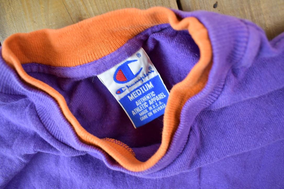 Vintage 1990s Champion Double Layer Embroidered Logo T-Shirt