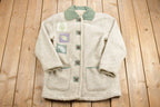 Vintage 1990s Fall Theme Button Up Fleece Sweater