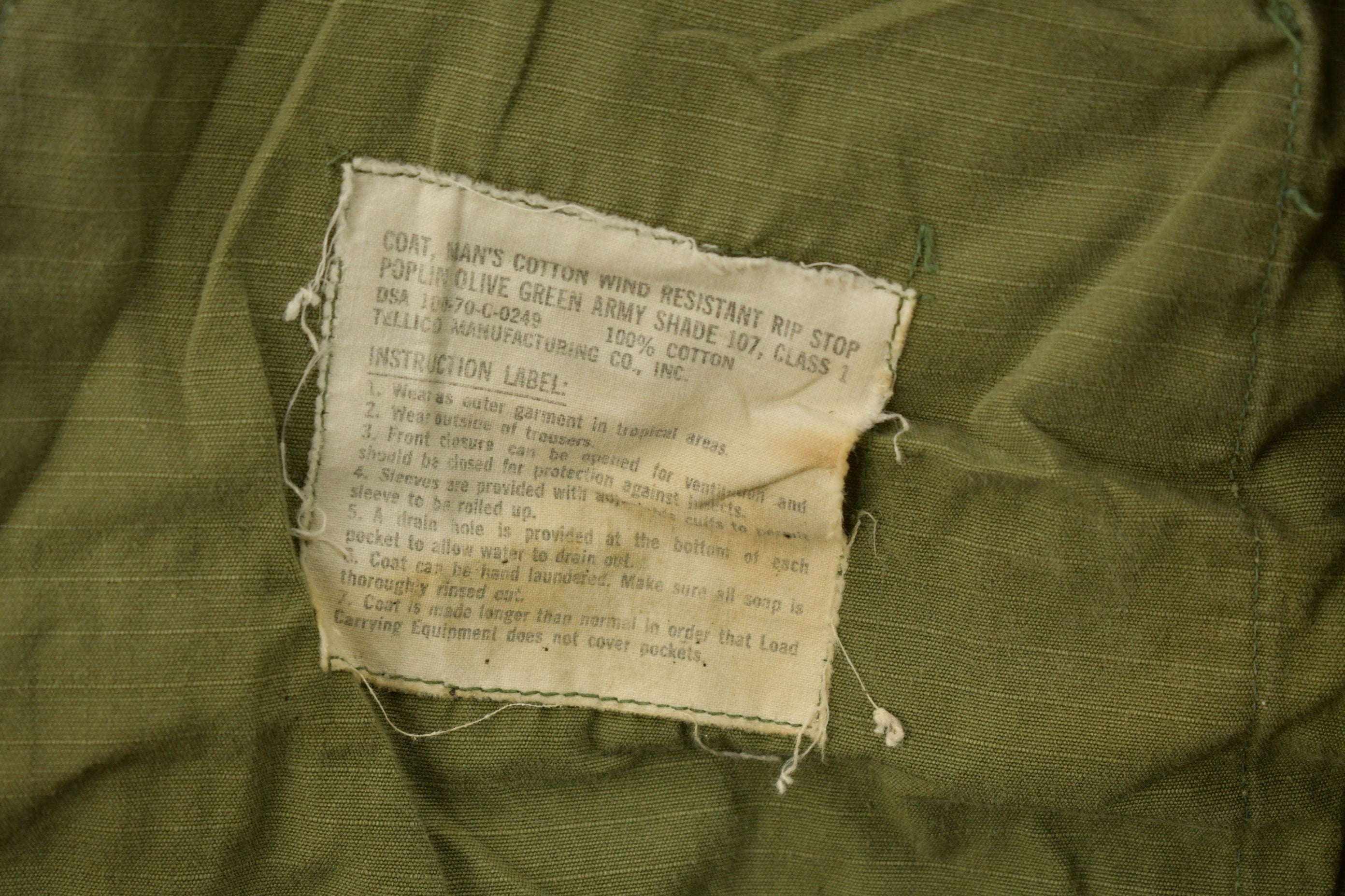 Vintage 1970 OG 107 Military Button Up Shirt