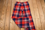 Vintage 1960s Distressed Pendleton Wool Plaid Flare Pants