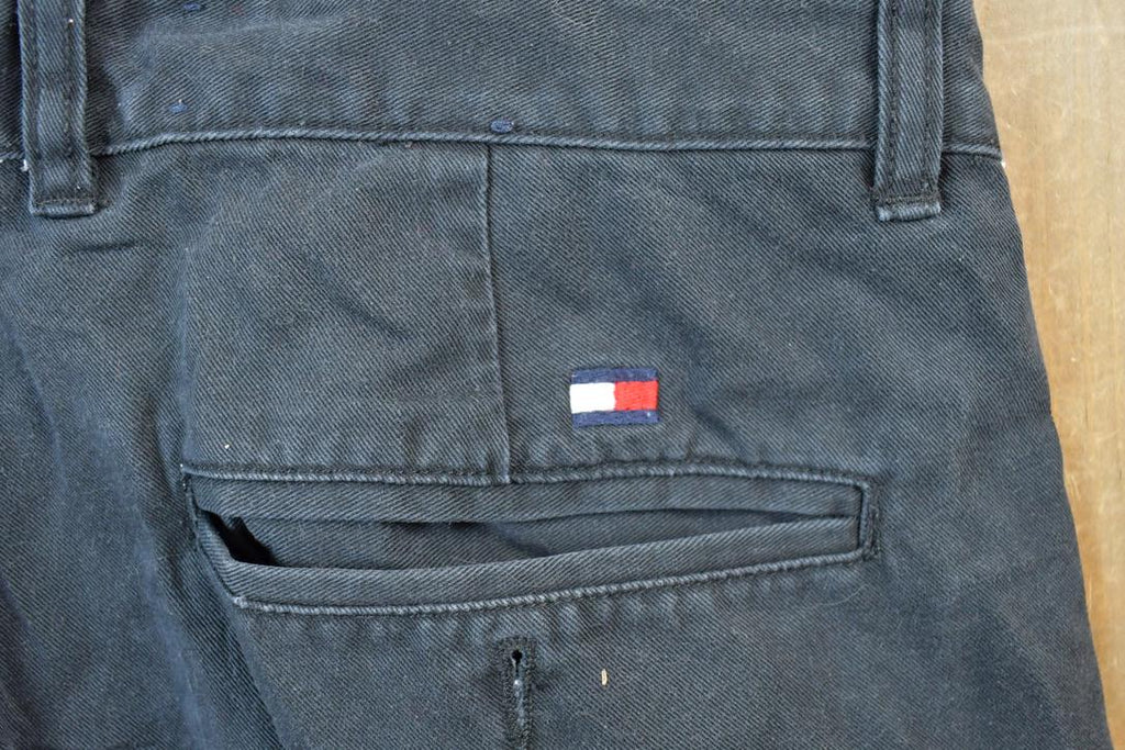 Vintage 1990s Tommy Hilfiger Black Chino Pants Size 34 x 28
