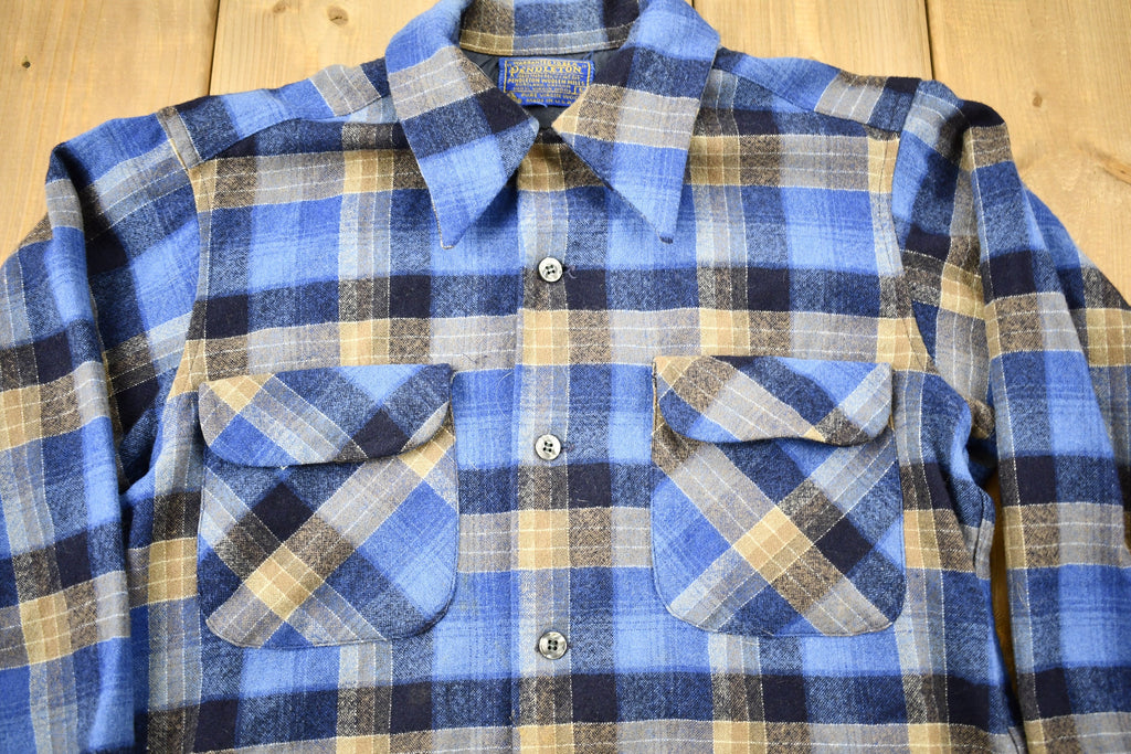 Vintage 1970s Pendleton Plaid Button Up Board Shirt
