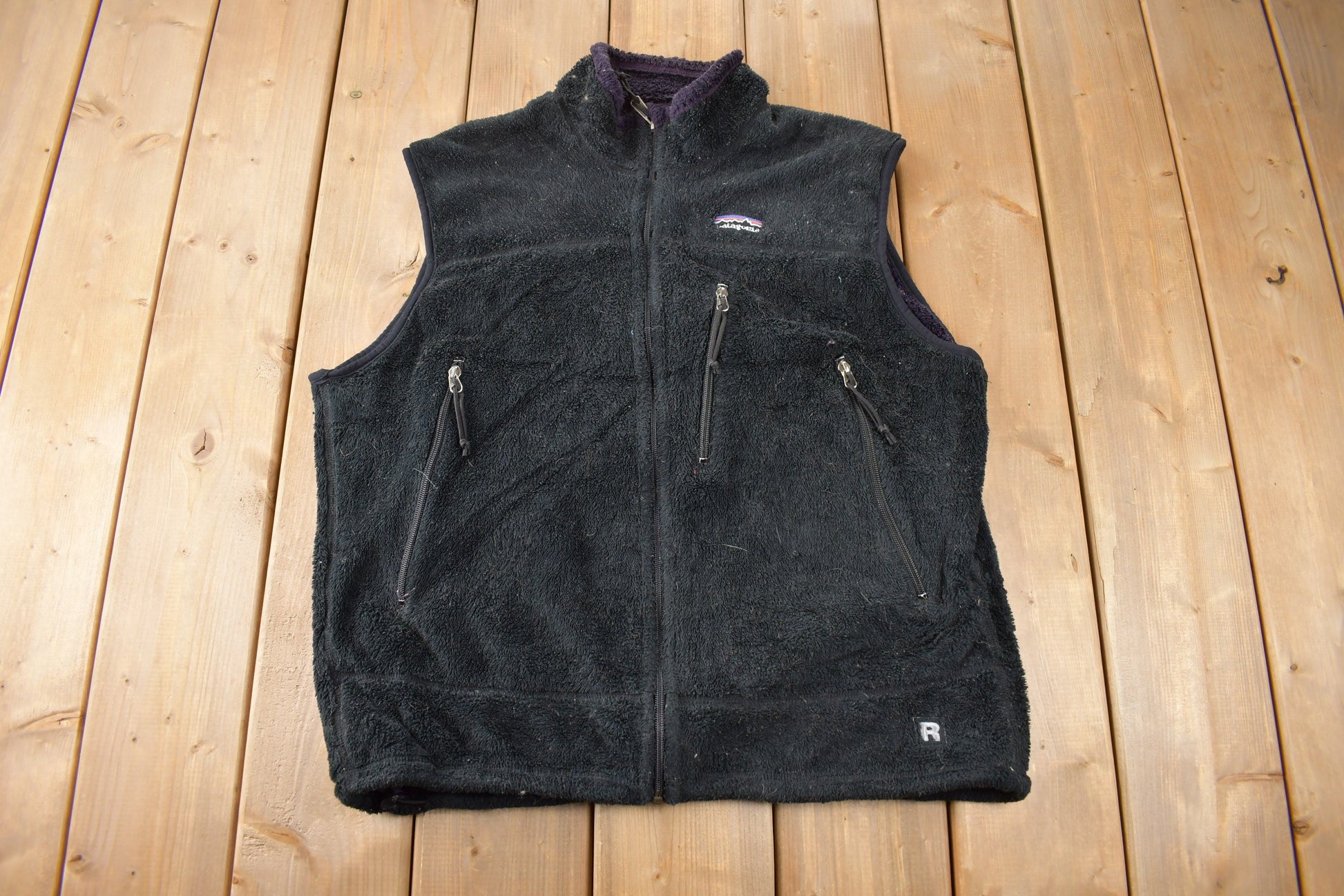 Vintage 2001 Patagonia Black Fleece Vest made In USA Size Large