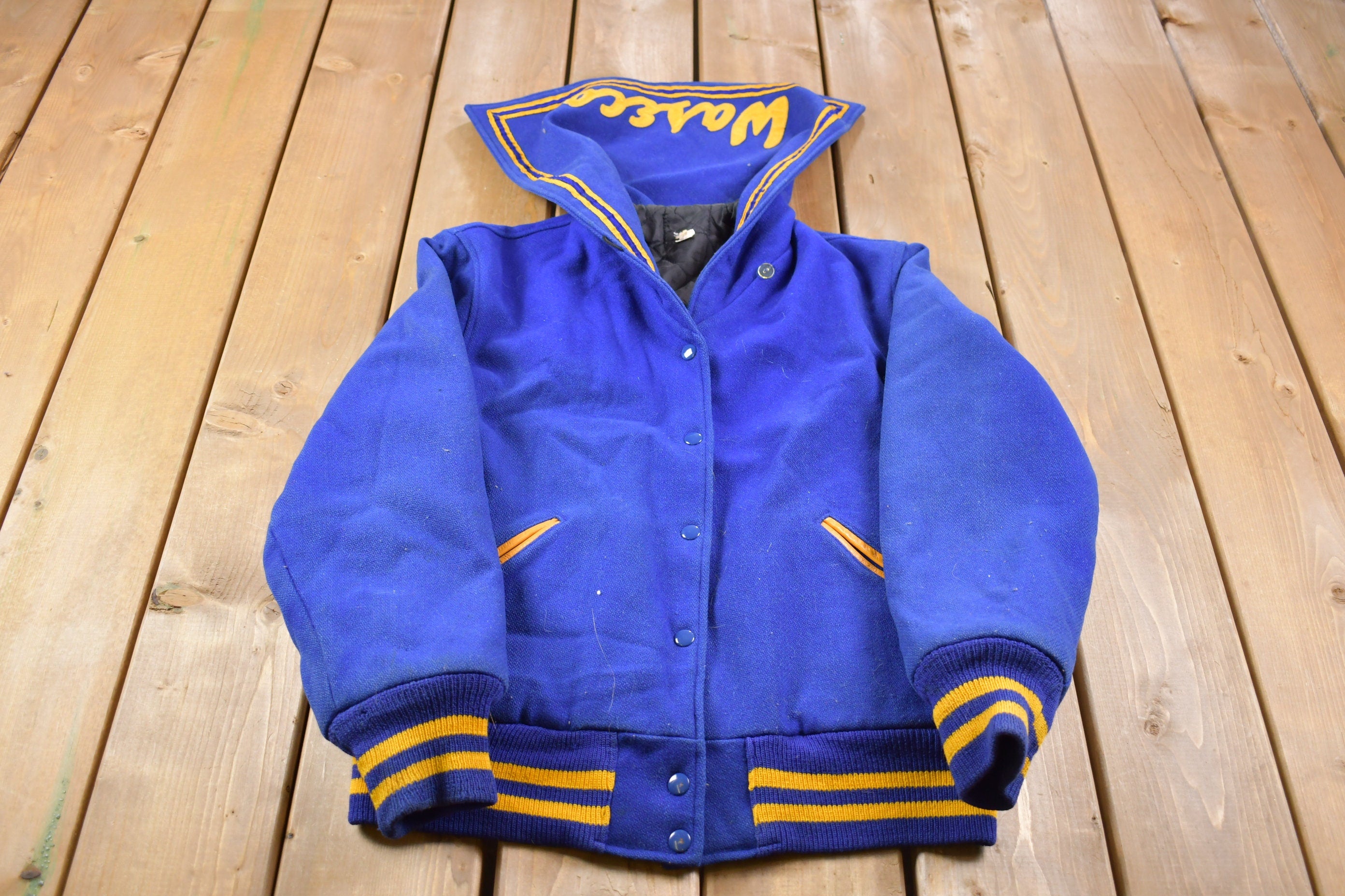 Vintage 1980s Diamond Quilt Lined Waseca Wool Jacket
