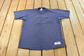Vintage 1990s Jerzees Super T Blue Blank Pocket T-Shirt Men's L / Streetwear / Single Stitch / Made In USA / 90s Basic Tee