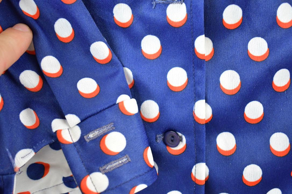 Vintage 1970s Brief Originals Polka Dot Button Up Western Style Shirt