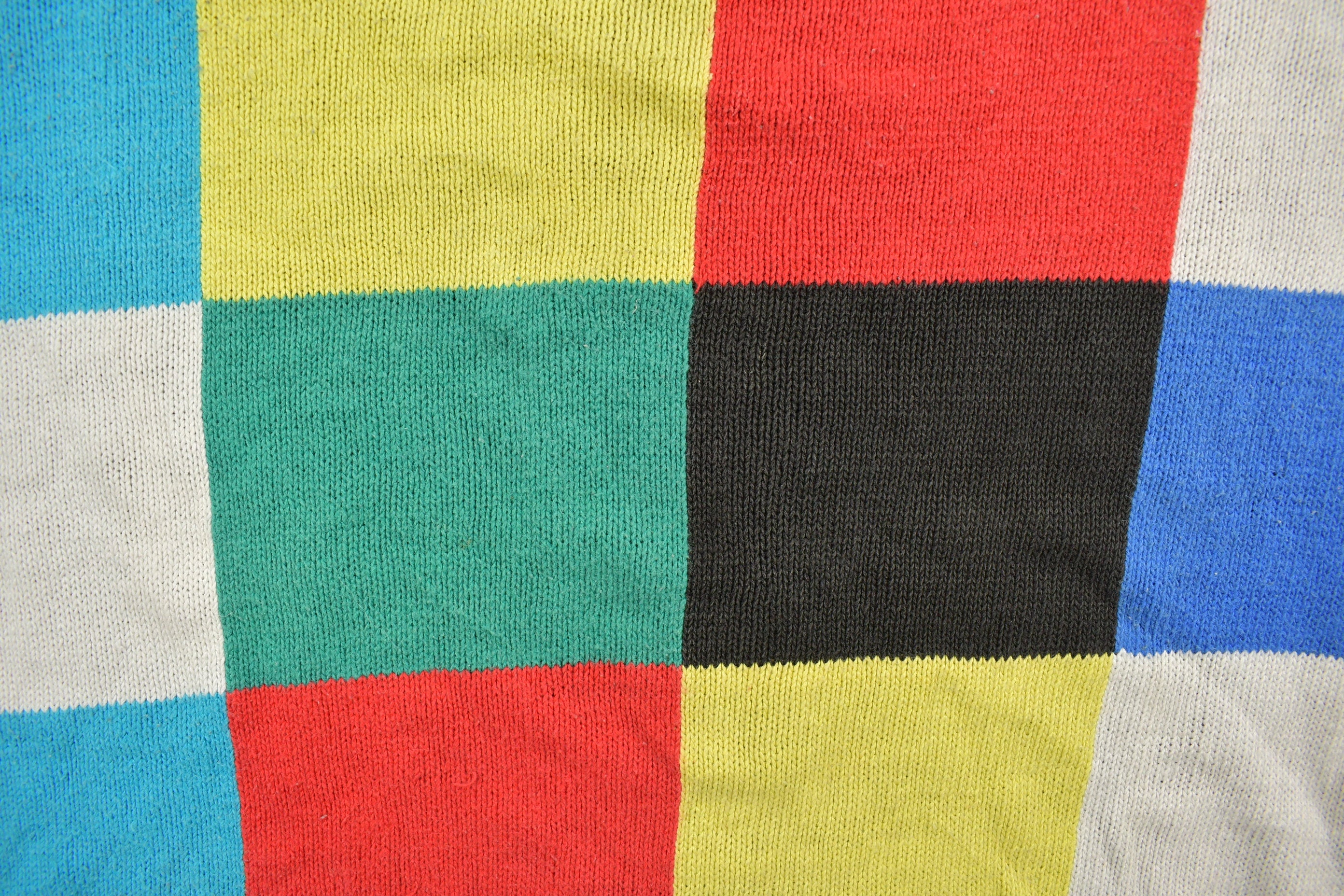 Vintage 1990s Color Block Knitted Color Block Crewneck Sweater