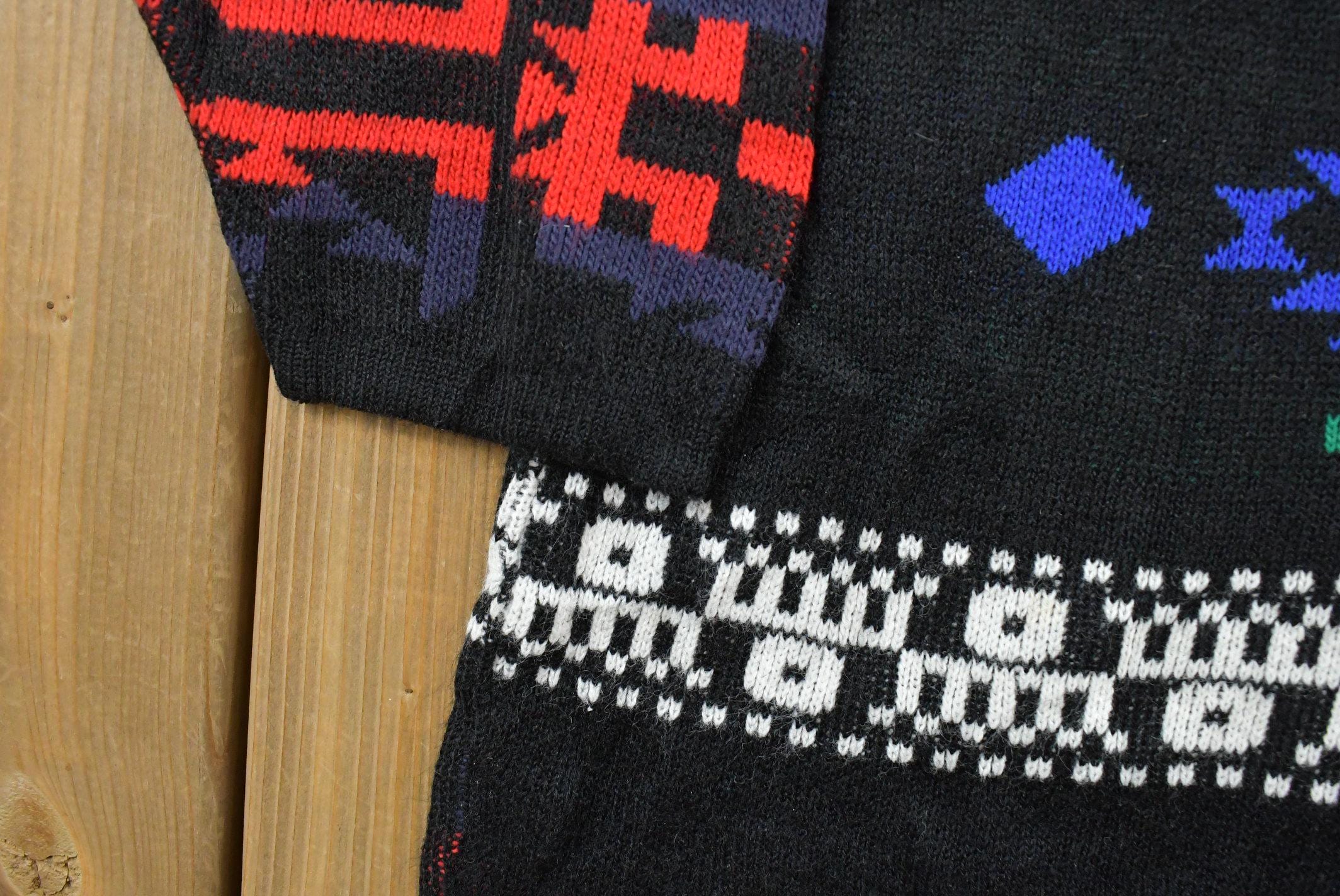 Vintage 1990s American Pride Nordic Knit Crewneck Sweater Women's L /