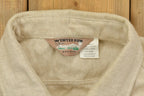Vintage 1990s Beige Winter Run Button Up Shirt