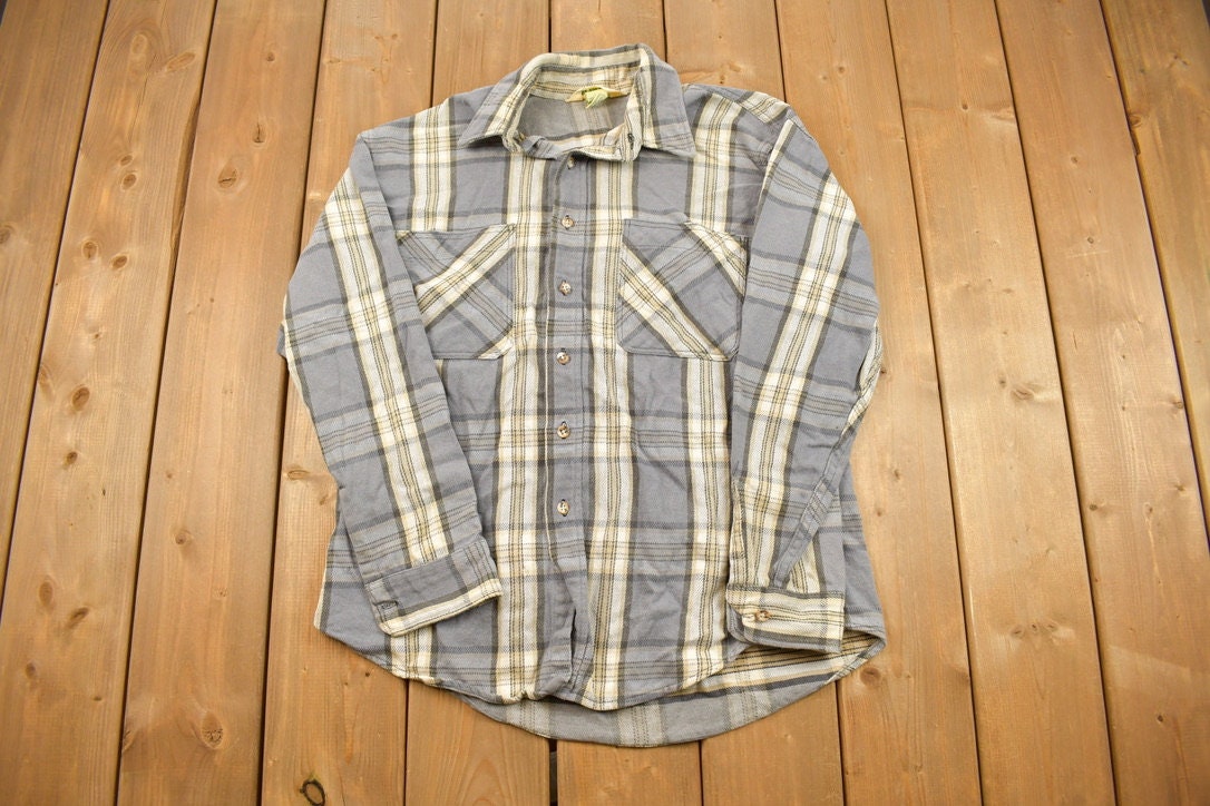 Vintage 1990s St Johns Bay Plaid Flannel Button Up Shirt