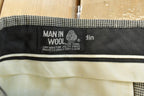 Vintage 1980s Pierre Cardin Houndstooth Pleated Wool Trousers Size 39 x 28.5