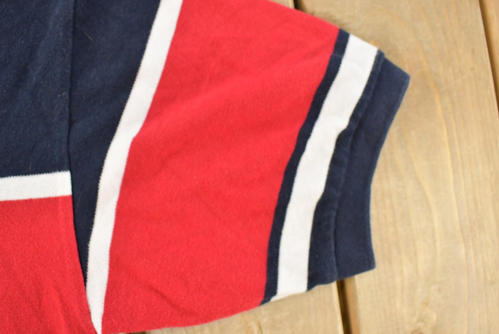 Vintage 1990s Nautica Striped Polo Shirt Men's Large / 90s Polo Shirt / Souvenir / Athleisure / Streetwear / Preppy / Nautical Sailing