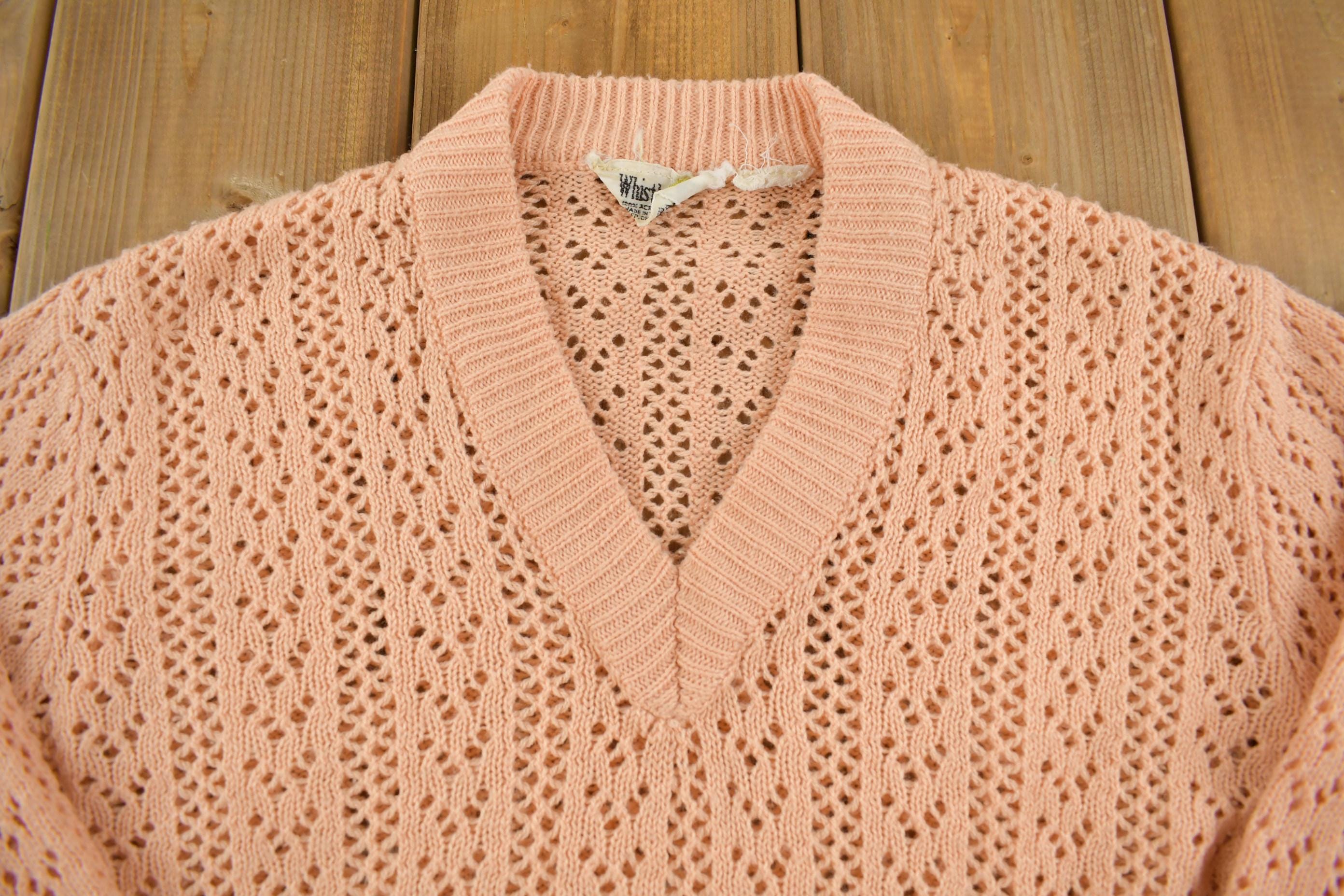 Vintage 1970s Knit V-Neck Sweater