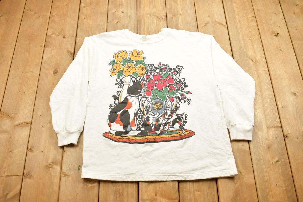 Vintage 1990s Floral Graphic Crewneck Sweater