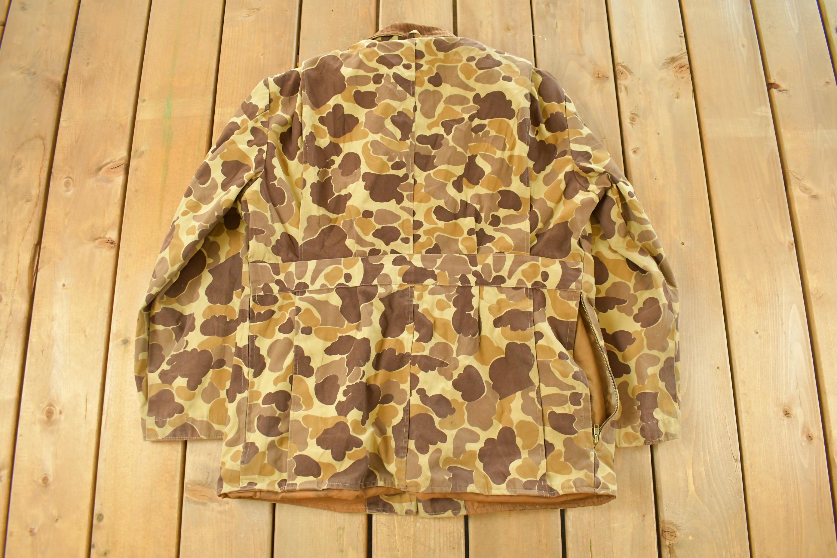 Vintage 1980s Game Winner Duck Camouflage Canvas Hunting Jacket Men's Medium