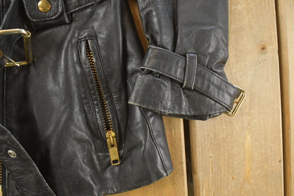 Vintage 1990s Bagatelle Leather Motorcycle Jacket Women's M /