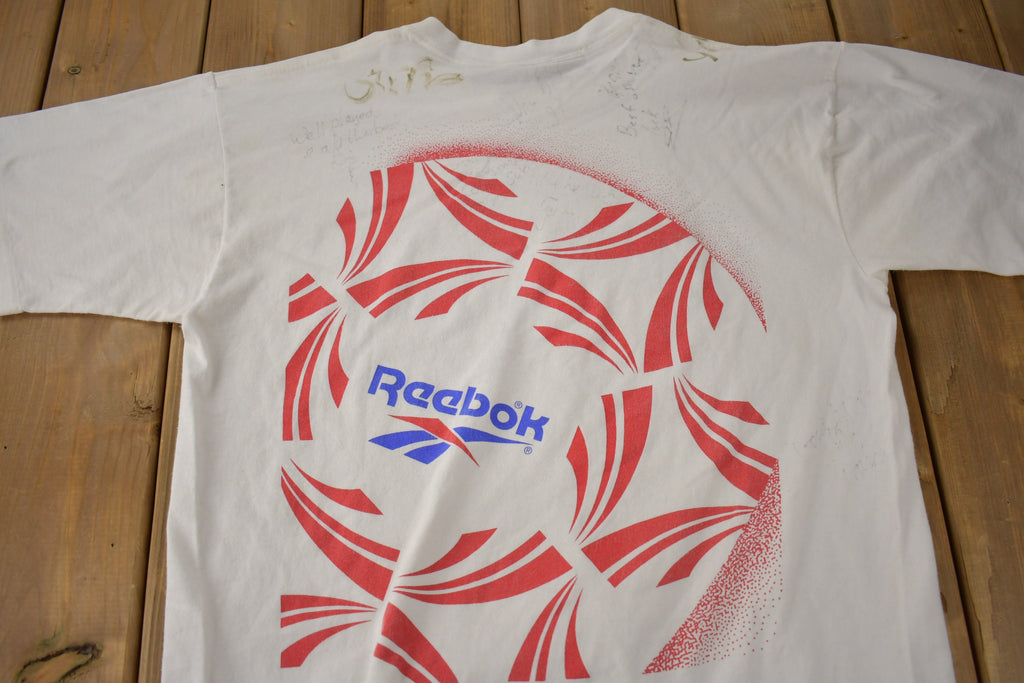 Vintage 1997 Britannia Soccer Camp Single Stitch Reebok Graphic T Shirt Made In USA