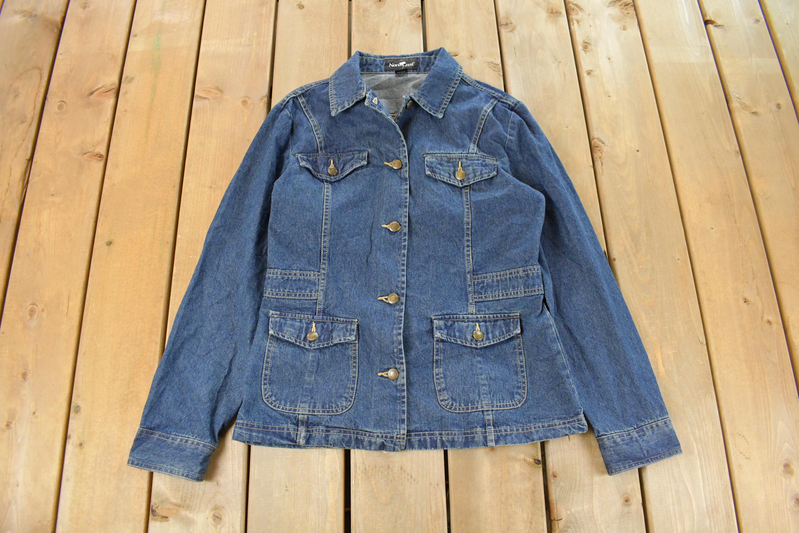 Vintage 1990s North Crest Denim Jean Jacket Women's Medium