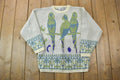 Vintage 1990s Chateau Parrots Knit Crewneck Sweater
