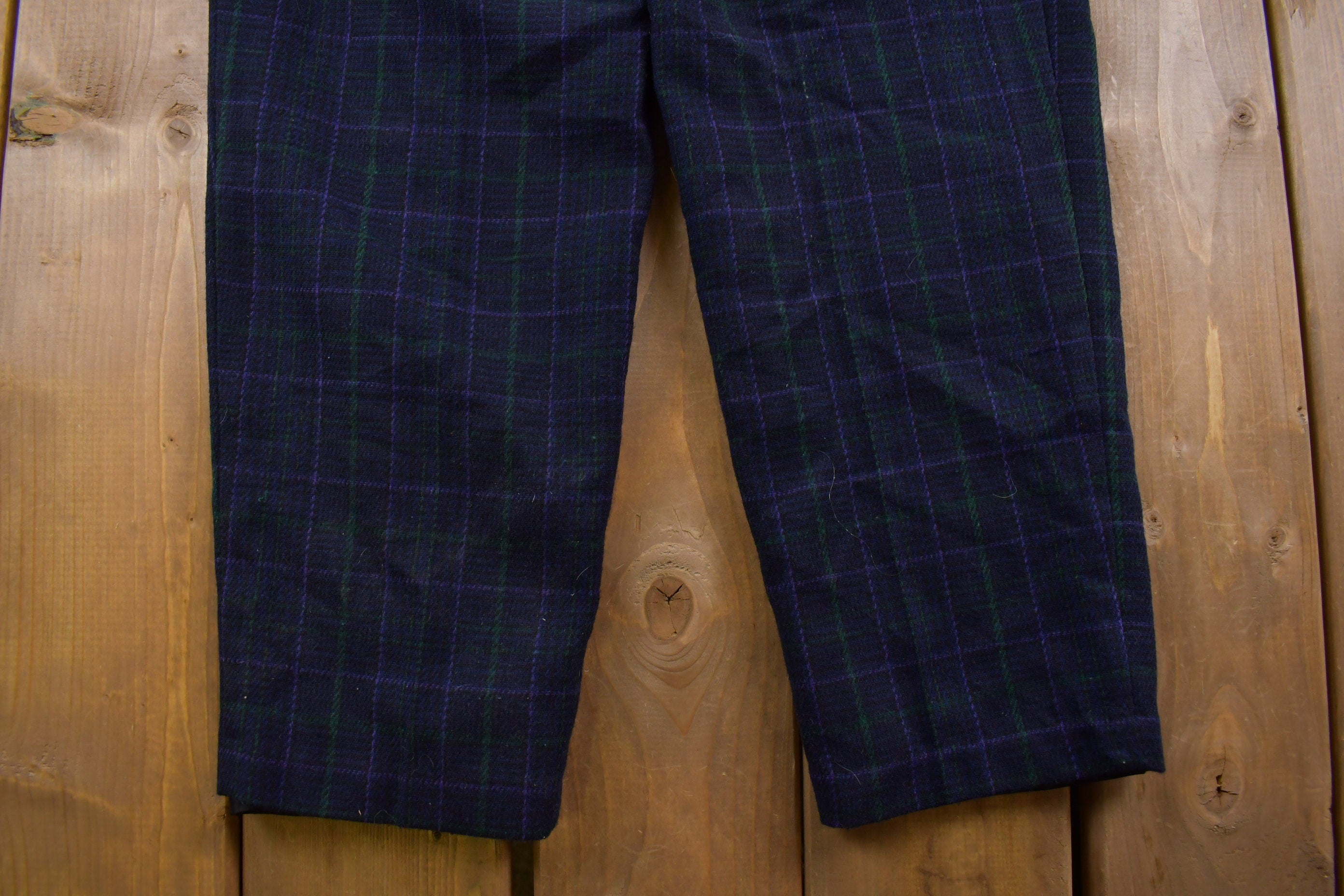 Vintage 1990's Fundamental Things Pleated Plaid Trousers 28 x 30