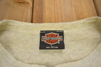 Vintage 1993 Harley Davidson Villa Park Illinois Long Sleeve Henley Button T-Shirt