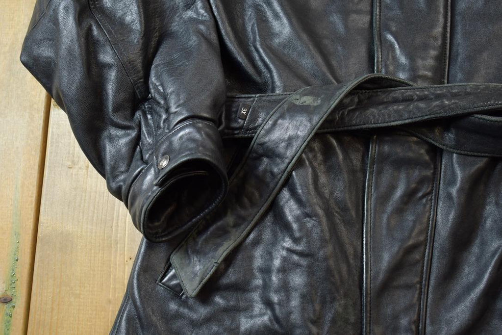 Vintage 1990s Pelle Studio Leather Waist Coat - 3X