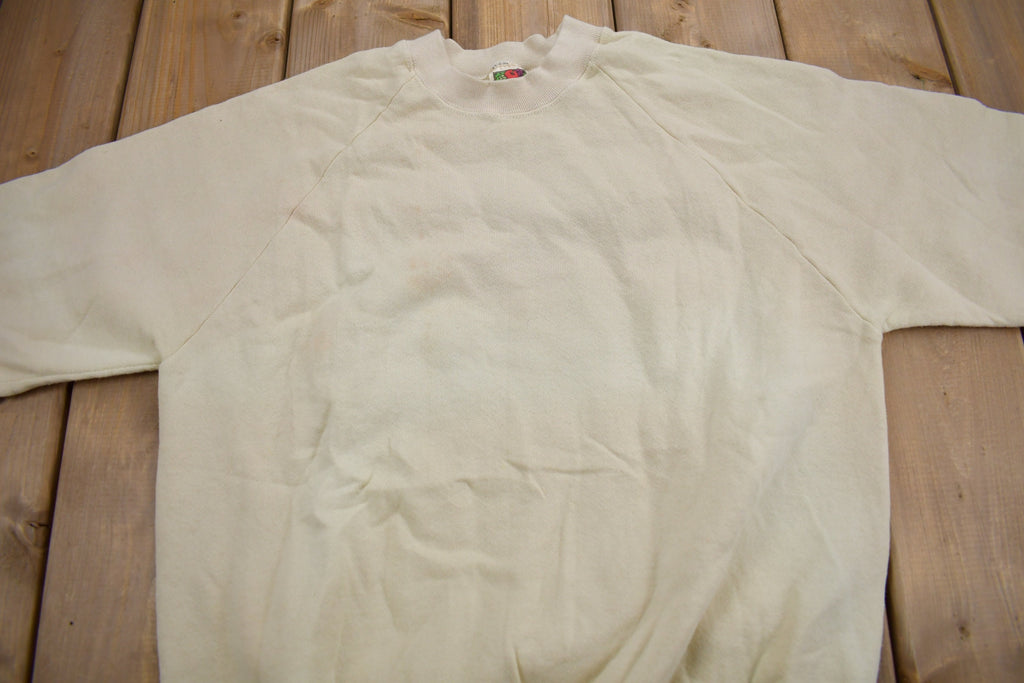 Vintage 1990s Blank Beige Crewneck Sweatshirt /
