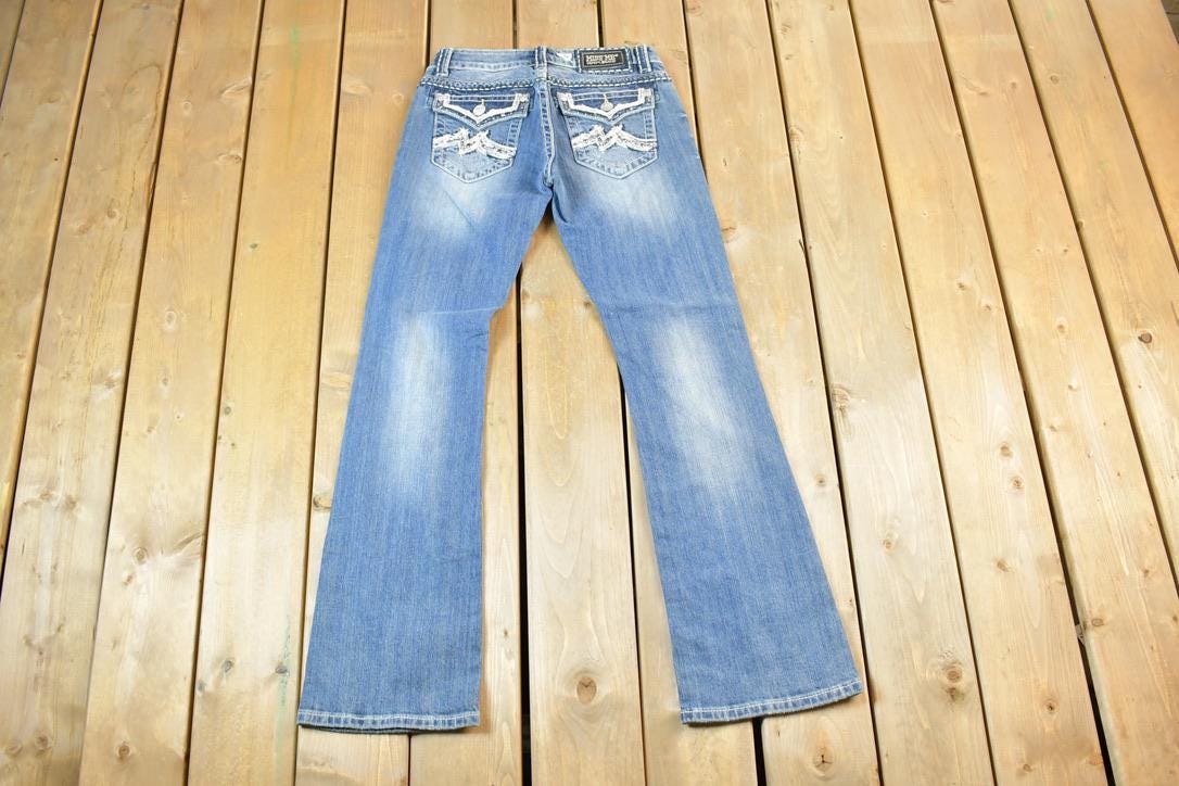 Vintage Y2K Miss Me Bedazzled Low Rise Jeans Size 26x31