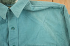 Vintage 1990s Eddie Bauer Blank Turquoise Button Up Shirt