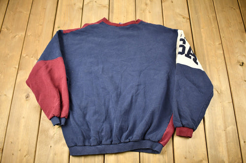 Vintage 1990s GiMmie USA Color Block Crewneck Sweatshirt / 90s Crewneck / Souvenir / Embroidered / Made In USA / Travel And Tourism
