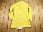 Vintage 1980s Knitted Blank Yellow Long Cardigan Sweater