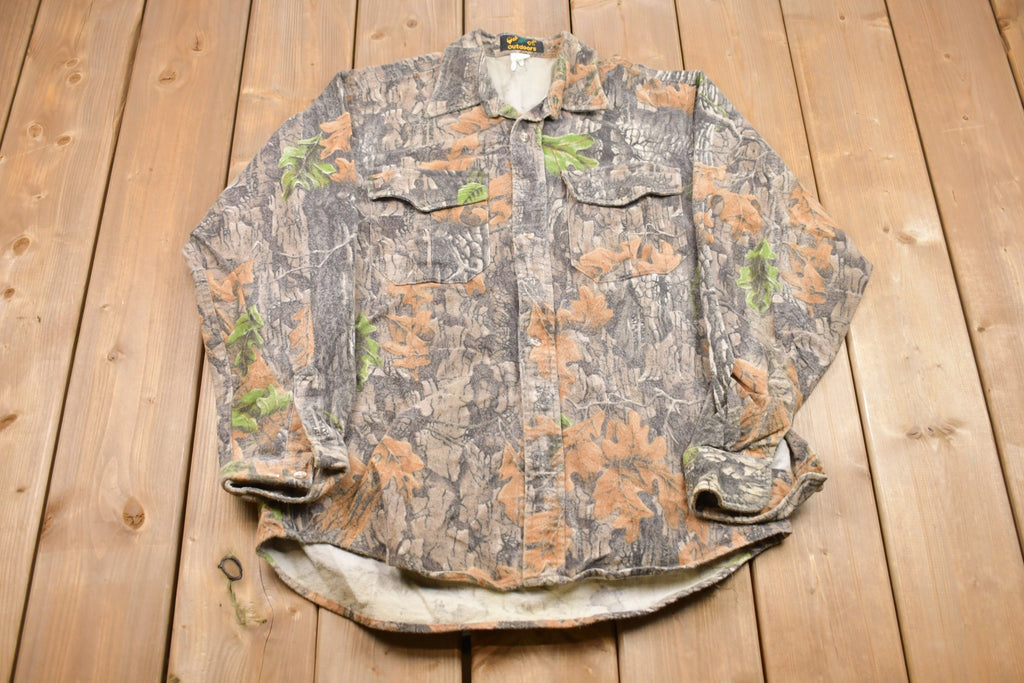 Vintage 1990s Oakdale Outdoors Real Tree Camo Button Up Shirt