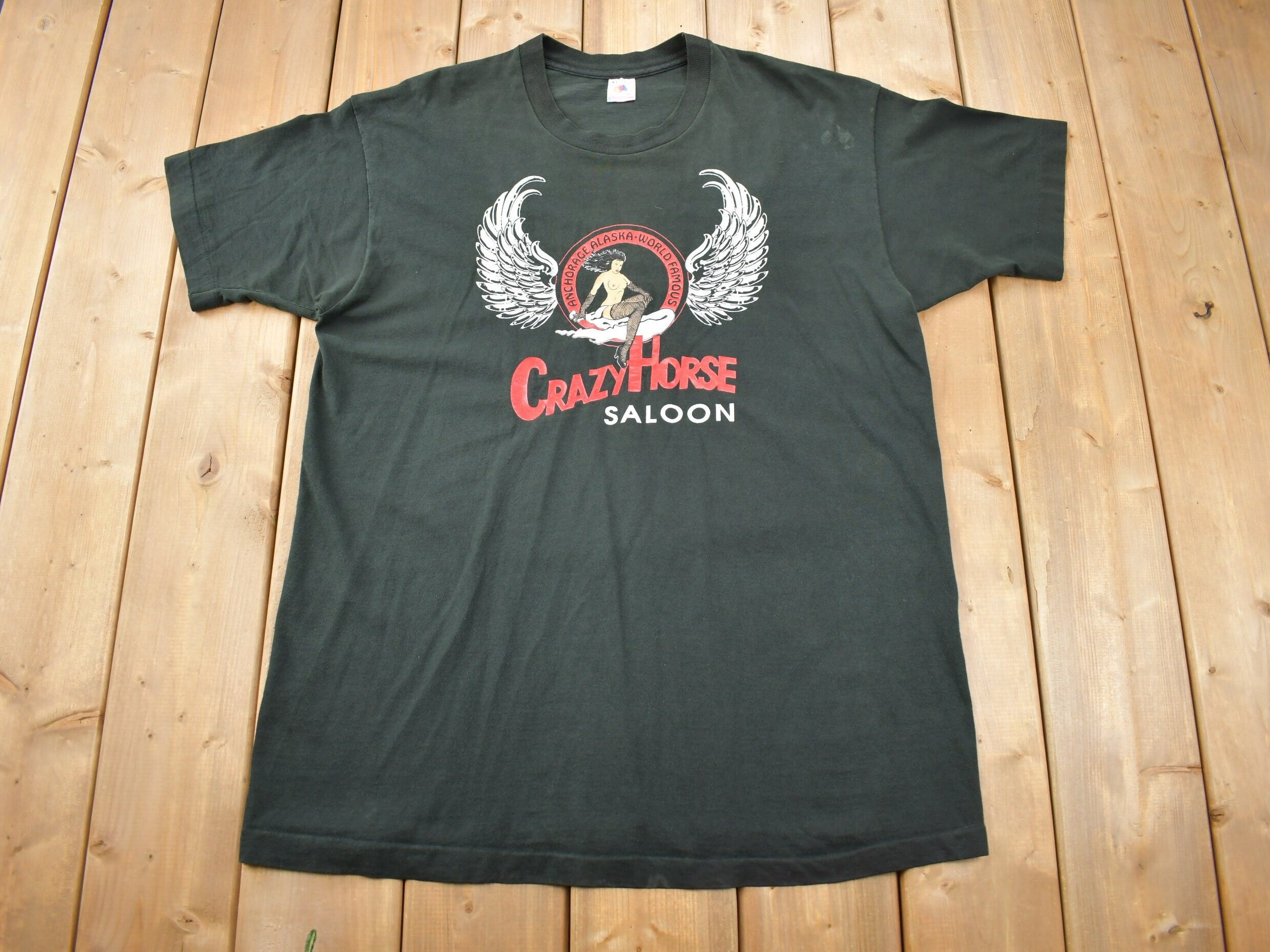 Vintage 1990s Crazy Horse Saloon Graphic T Shirt