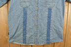 Vintage Denim Embroidered Short Sleeve Button Up Shirt