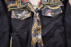 Vintage 1980s The La Costa Spa Jewelry Graphic Denim Jean Jacket