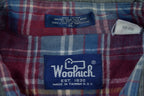 Vintage 1990s Woolrich Dark Blue Plaid Button Up Flannel Shirt