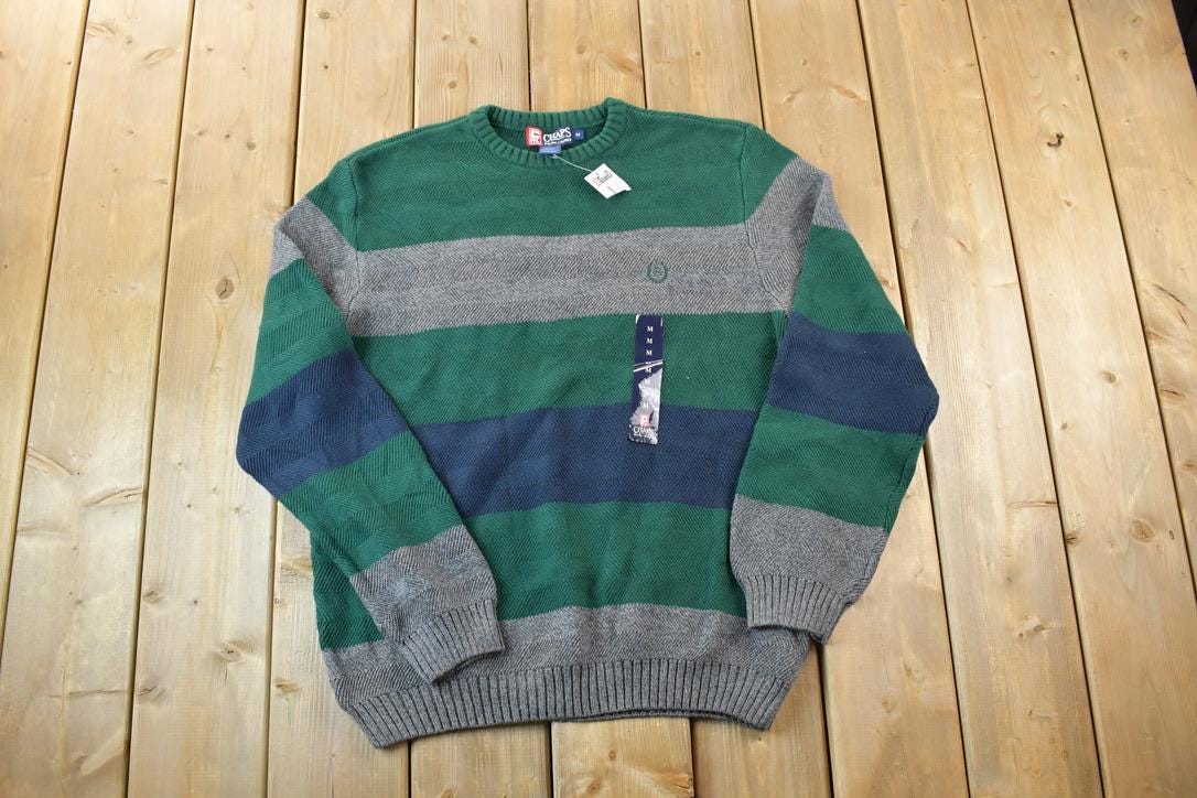 Vintage 1990s Chaps Ralph Lauren Deadstock Knit Crewneck Sweater / 90s Crewneck / Abstract Pattern / Preppy Knits