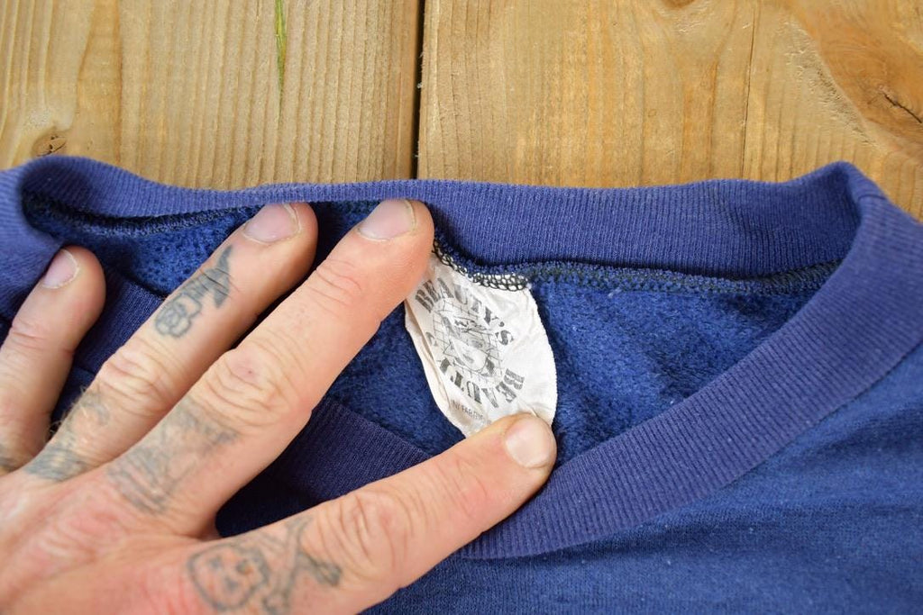 Vintage 1990s Blank Navy Souvenir Crewneck Sweatshirt Made In USA