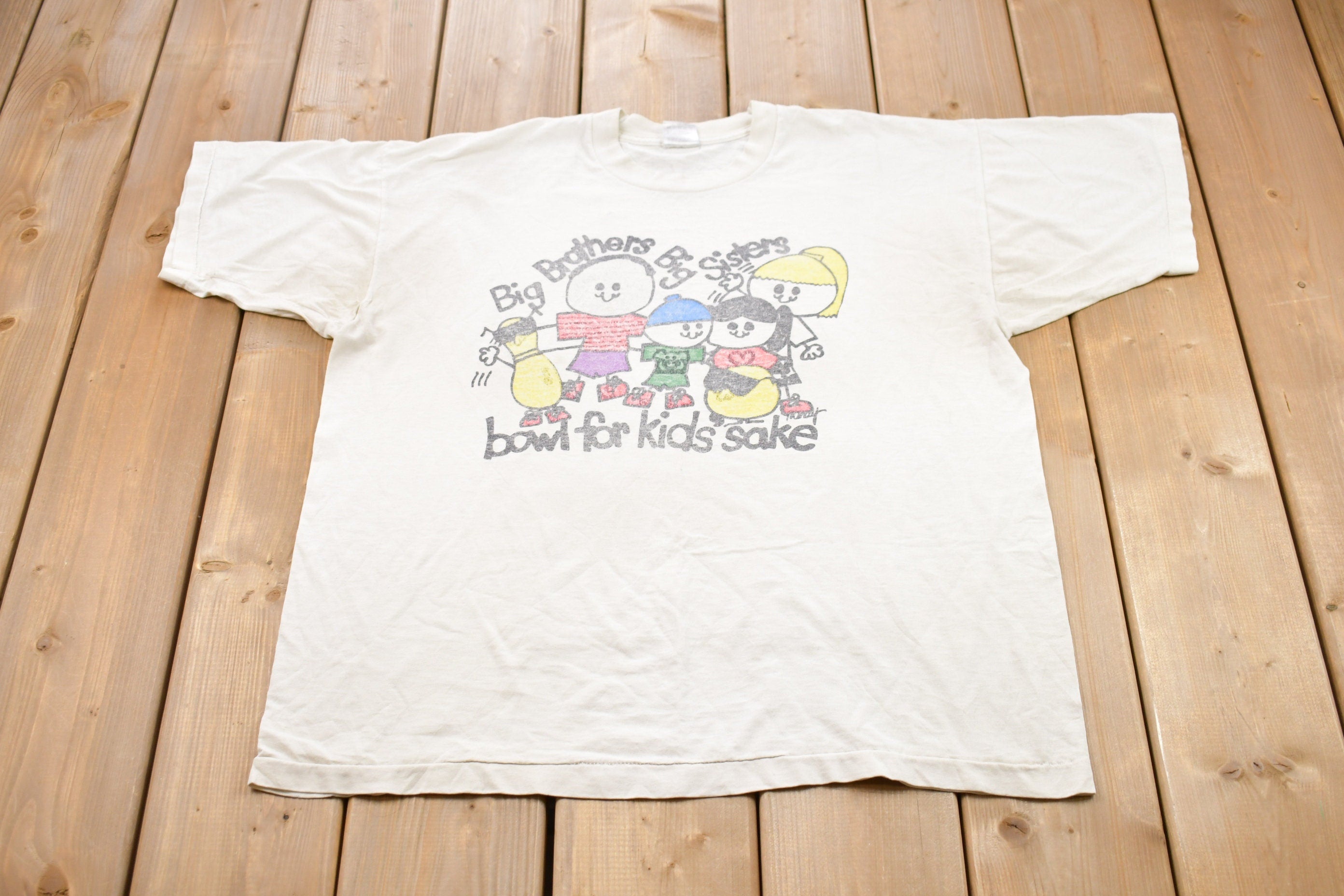 Vintage 1990s Big Brothers Big Sisters Bowling Graphic T-Shirt