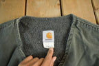 Vintage 1990s Distressed Carhartt Sherpa Lined Jacket Vest Mens XL