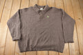 Vintage 1990s Lacoste Cable Knit Quarter Button Collared Sweater Size L/XL