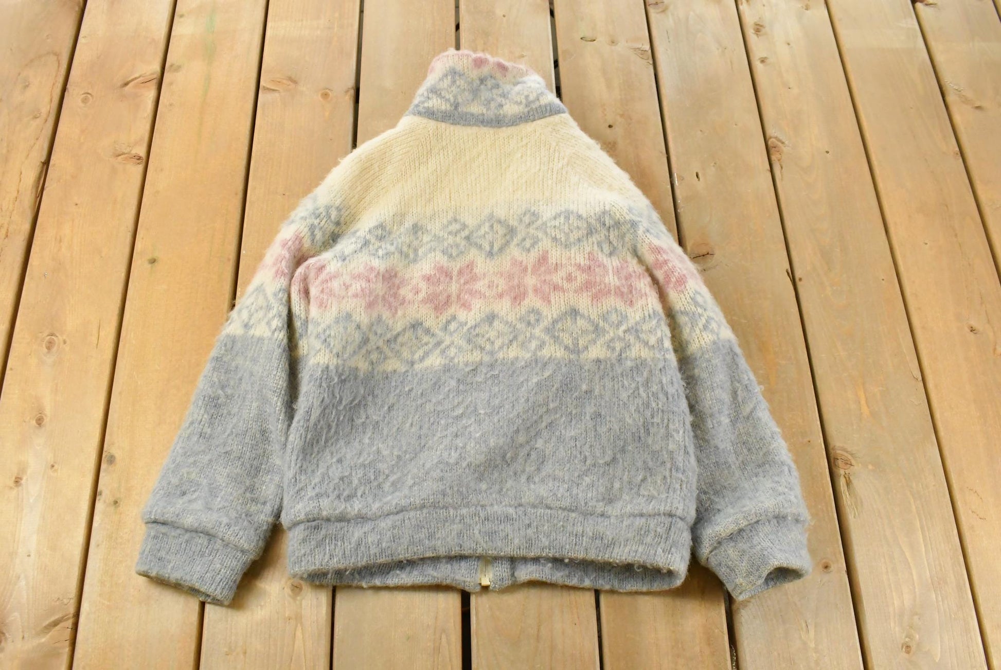 Vintage 1980s Samband of Iceland Knit Wool Sweater Jacket Women's Small / Made In Iceland / Outdoorsman / Vintage Knit / Winter Sweatshirt