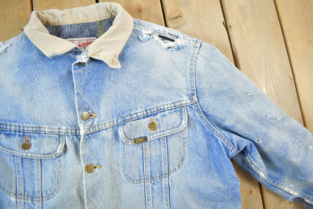Vintage 1980s THRASHED Lee Storm Rider Blanket Lined Jean Jacket /