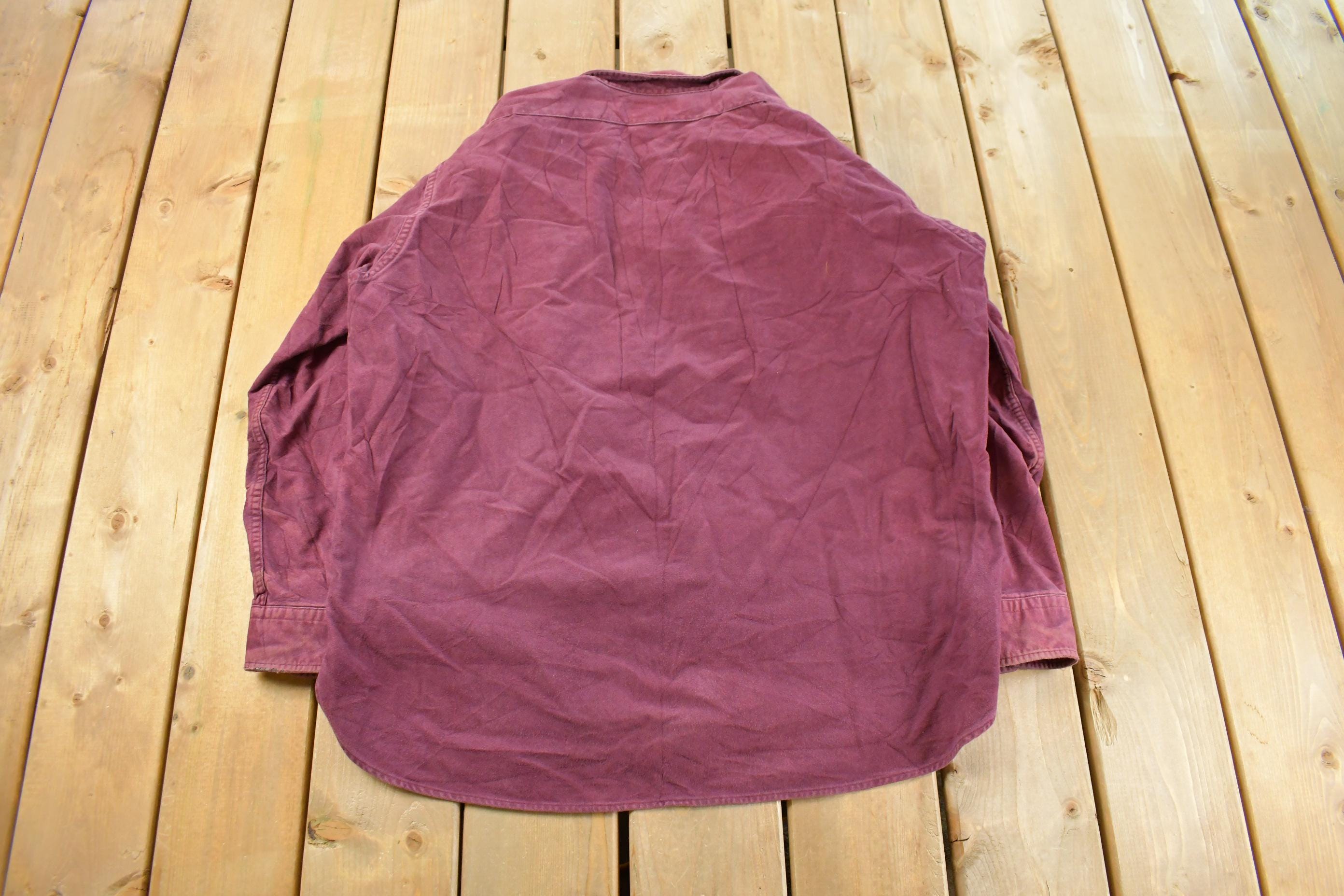 Vintage 1990s L.L. Bean Chamois Cloth Button Up Shirt Men's L